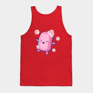 Cute Soap With Bubble Cartoon Tank Top